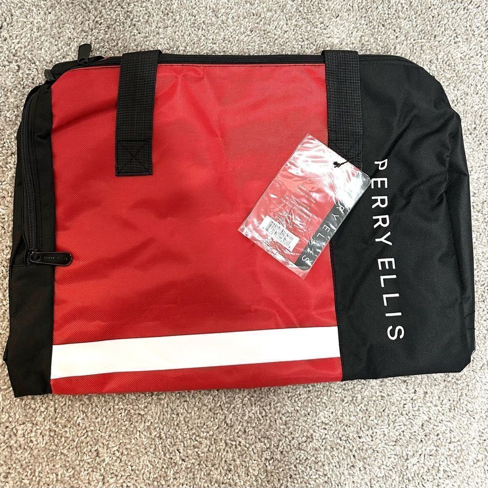 Perry Ellis Red Travel Weekender Duffle Bag NWT